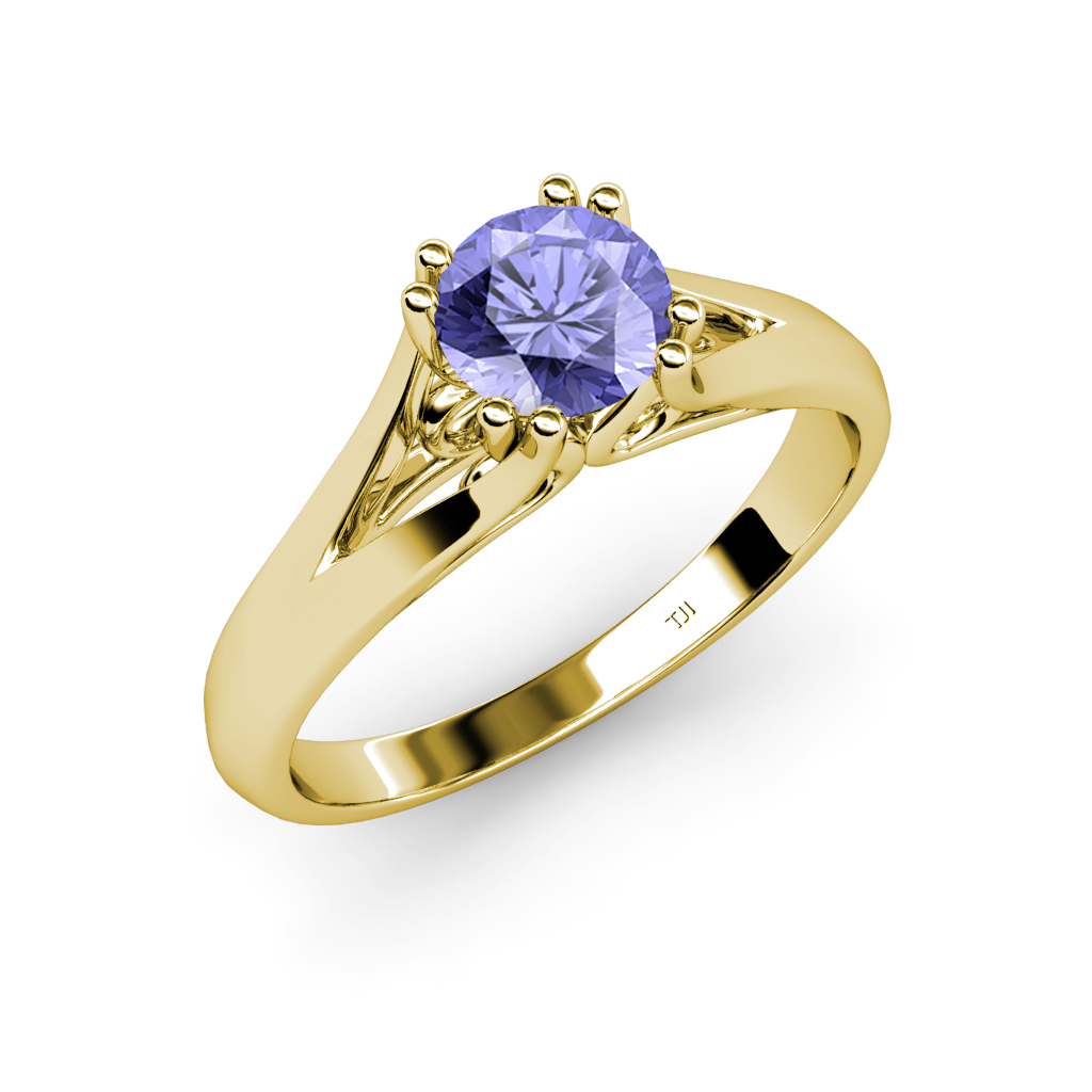 simple solitaire tanzanite engagement ring