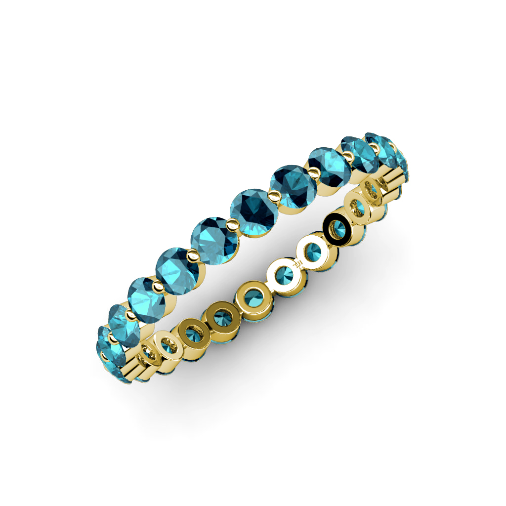 Floating Blue Diamond Eternity Band 1.60 ct tw-1.90 ct tw in 14K Gold ...